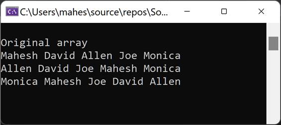 How To Sort An Array In Csharp
